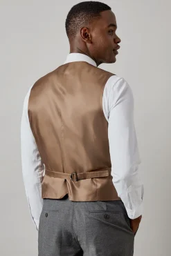 Gilet à Carreaux Tonals Gris Moyen