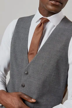 Gilet à Carreaux Tonals Gris Moyen