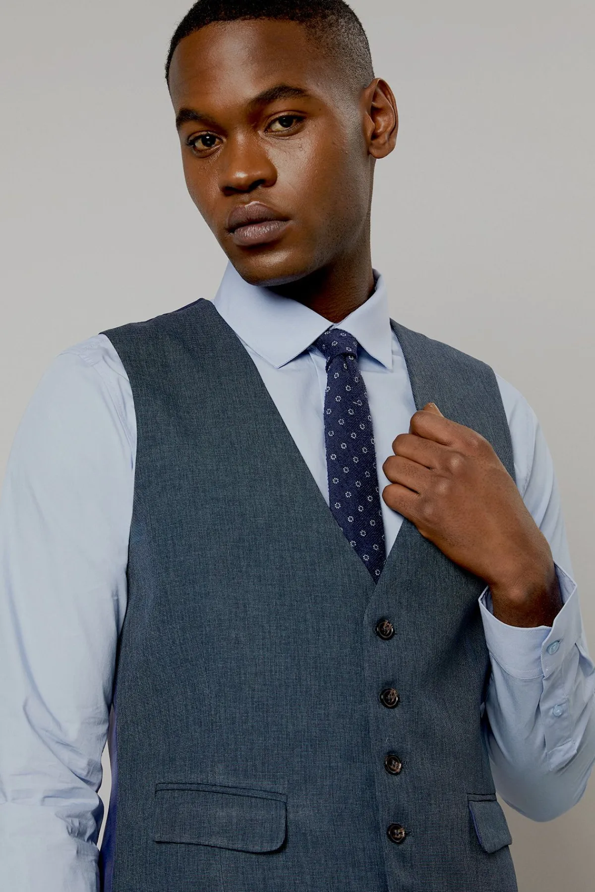 Burton Gilet Chiné Marine<Homme Costumes Et Tenues Formelles