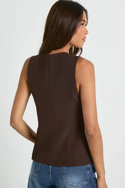 Gilet cintré avec détails de garniture en boutons