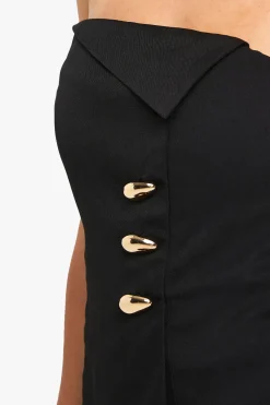 Gilet cintré bandeau à quincaillerie dorée