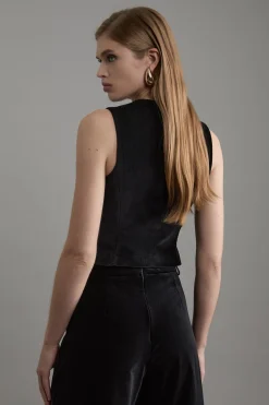 KarenMillen Gilet cintré en velours grosgrain<Femme Tailleurs|Manteaux Et Vestes D’Automne