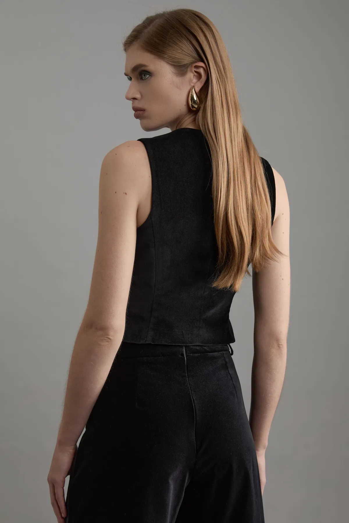 KarenMillen Gilet cintré en velours grosgrain<Femme Tailleurs|Manteaux Et Vestes D’Automne