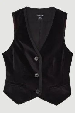 KarenMillen Gilet cintré en velours grosgrain<Femme Tailleurs|Manteaux Et Vestes D’Automne