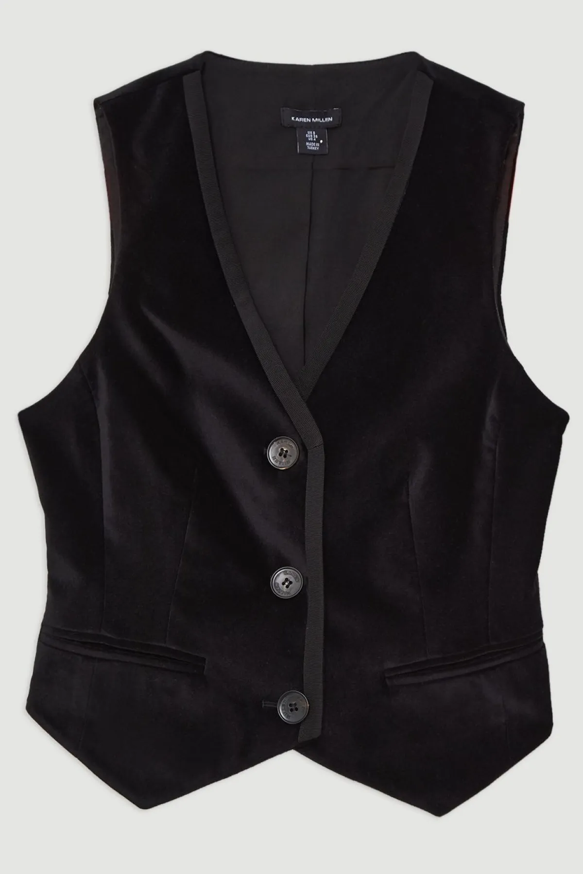 KarenMillen Gilet cintré en velours grosgrain<Femme Tailleurs|Manteaux Et Vestes D’Automne