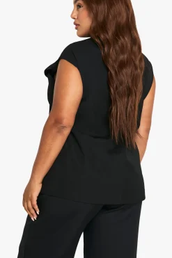 boohoo Gilet cintré long à manches cap<Femme Tailleurs|Tops
