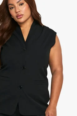 boohoo Gilet cintré long à manches cap<Femme Tailleurs|Tops