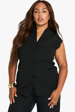 boohoo Gilet cintré long à manches cap<Femme Tailleurs|Tops