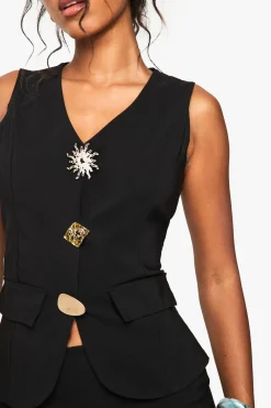 boohoo Gilet cintré à multiples finitions<Femme Tailleurs|Tops
