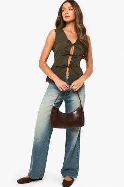 boohoo Gilet cintré à nouer sur le devant<Femme Tailleurs|Tops