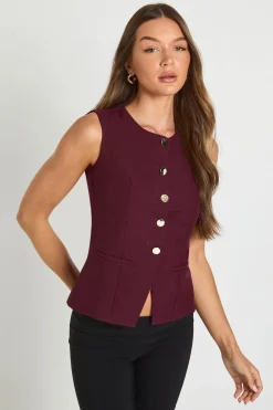 Gilet cintré orné de détails à boutons