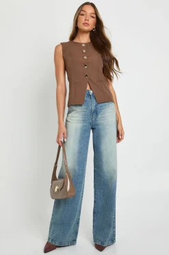 boohoo Gilet cintré orné de détails de boutons<Femme Tailleurs|Tops