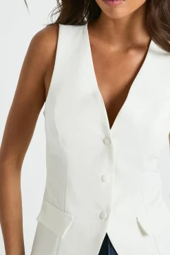boohoo Gilet cintré sur mesure avec détails en garniture de boutons<Femme Tailleurs|Tops