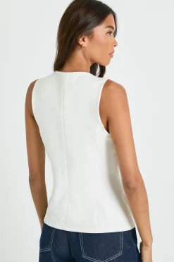 boohoo Gilet cintré sur mesure avec détails en garniture de boutons<Femme Tailleurs|Tops