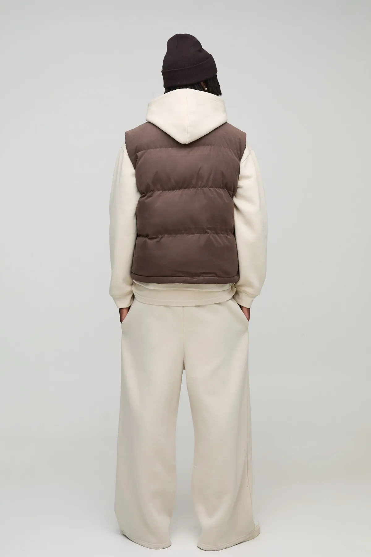 boohooMAN Gilet à col entonnoir boxy en faux suédé, couleur<Homme Manteaux Et Vestes
