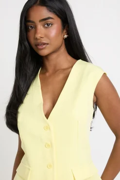 boohoo Gilet À Col En V Avec Détail De Poches<Femme Tailleurs|Tops