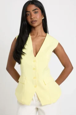 boohoo Gilet À Col En V Avec Détail De Poches<Femme Tailleurs|Tops