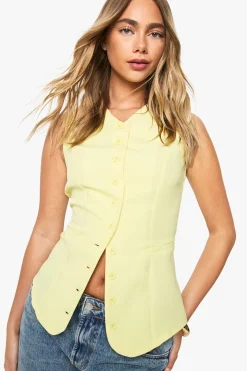 boohoo Gilet à col montant et boutons<Femme Tailleurs|Tops