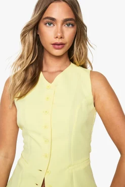 boohoo Gilet à col montant et boutons<Femme Tailleurs|Tops