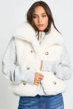 Gilet à col oversize en synthétique