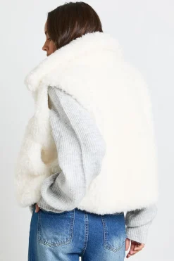 Gilet à col oversize en synthétique