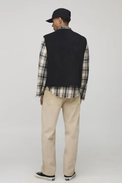 Gilet à coupe boxy réversible en synthétique et suédé
