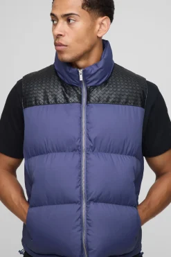 Gilet coupe régulière avec empiècement en synthétique et panneau en nylon