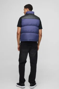 Gilet coupe régulière avec empiècement en synthétique et panneau en nylon