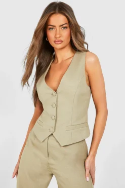 boohoo Gilet à coutures de contour texturées<Femme Tailleurs|Vestes & Manteaux