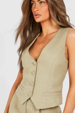 boohoo Gilet à coutures de contour texturées<Femme Tailleurs|Vestes & Manteaux