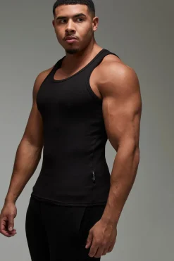 boohooMAN Gilet côtelé Muscle Fit Active Gym pour homme<Homme Tenues De Sport Grande Taille|Tout Afficher