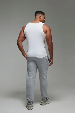 boohooMAN Gilet côtelé pour homme, coupe muscle fit pour gym active<Homme Tenues De Sport Grande Taille|Tout Afficher
