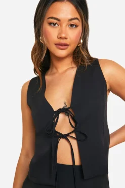 boohoo Gilet décontracté à nouer sur le devant<Femme Tailleurs|Vestes & Manteaux