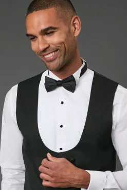 Gilet de Smoking Noir Coupe Ajustée
