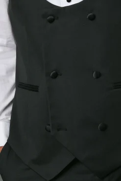 Gilet de Smoking Noir Coupe Ajustée