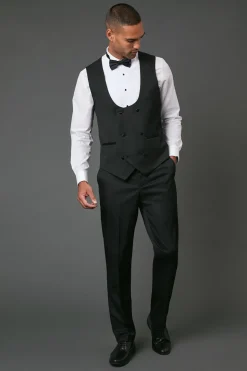 Gilet de Smoking Noir Coupe Ajustée