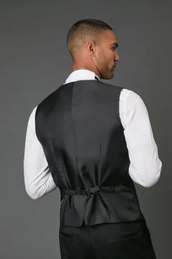 Gilet de Smoking Noir Coupe Ajustée