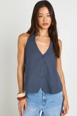 Gilet Dos Nu Coupe Décontractée Grande Taille