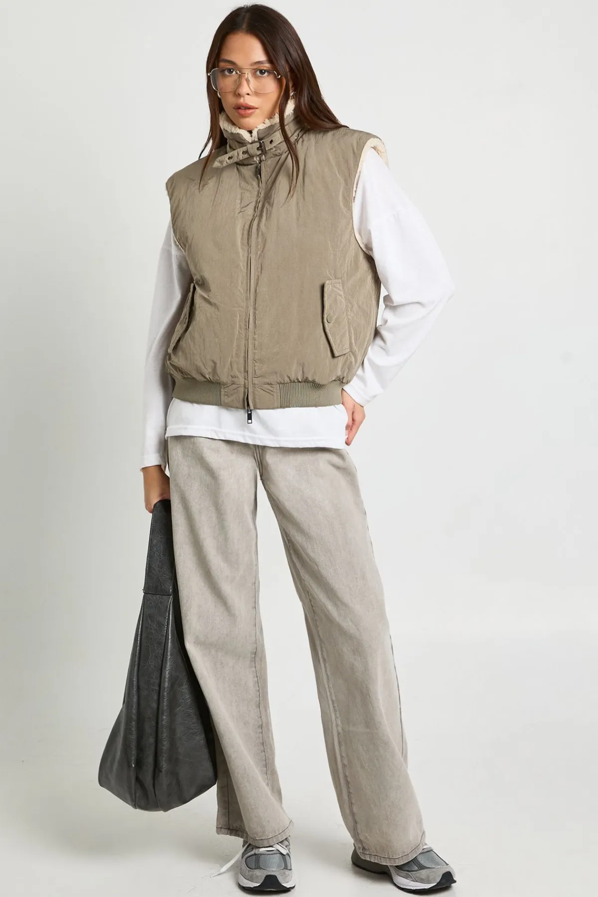 boohoo Gilet à doublure en synthétique<Femme Vestes & Manteaux