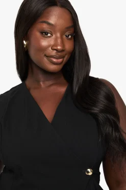 boohoo Gilet à drapé avant avec bouton doré<Femme Tailleurs|Tops