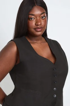 boohoo Gilet Effet Lin Grande Taille<Femme Tailleurs|Tops