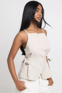 boohoo Gilet À Encolure Carrée Avec Liens Latéraux<Femme Tailleurs|Tops