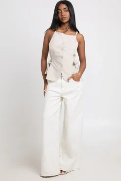 boohoo Gilet À Encolure Carrée Avec Liens Latéraux<Femme Tailleurs|Tops