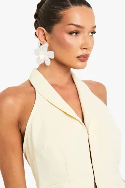 boohoo Gilet à encolure halterneck avec fermoir à crochet et œillet<Femme Tailleurs|Tops