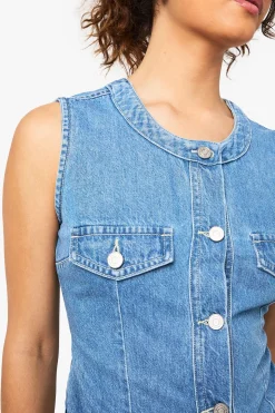 Gilet en denim boutonné