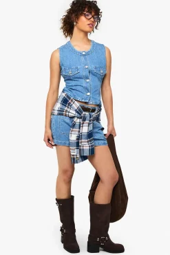 Gilet en denim boutonné