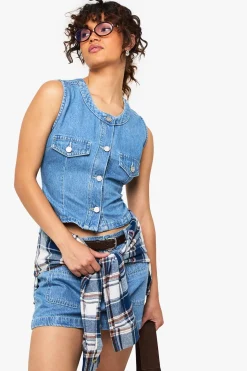 Gilet en denim boutonné