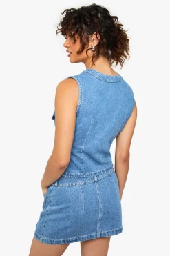 Gilet en denim boutonné