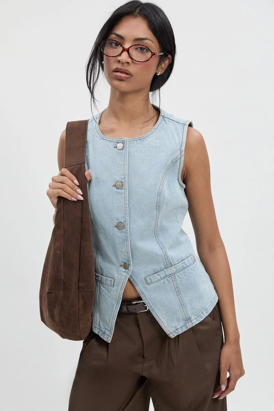 Gilet en denim long