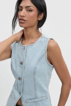 Gilet en denim long
